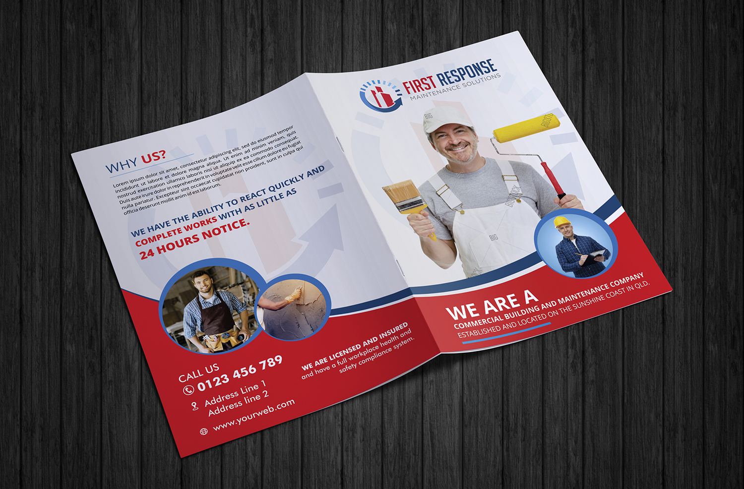 Diseño de Brochure por ecorokerz para first response maintenance solutions | Diseño #15449570