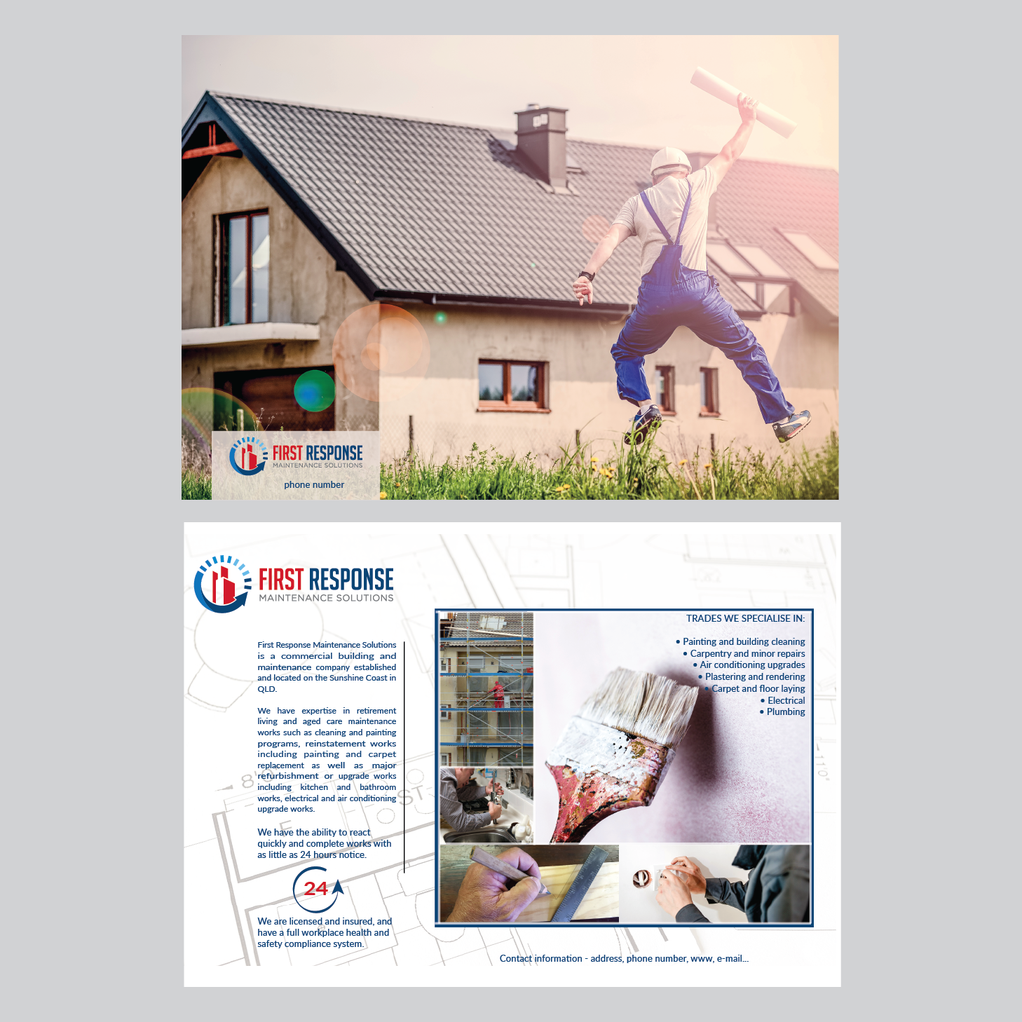 Brochure Design by Antun Kaic for first response maintenance solutions | Design #15488537