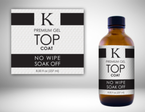 Gel Polish Topcoat Label for 8 oz Bottle