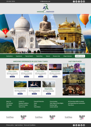 HomePage Design for Awesome Experiences - once-in-a-lifetime experiences for busy working people | Web Design par bdesigner9