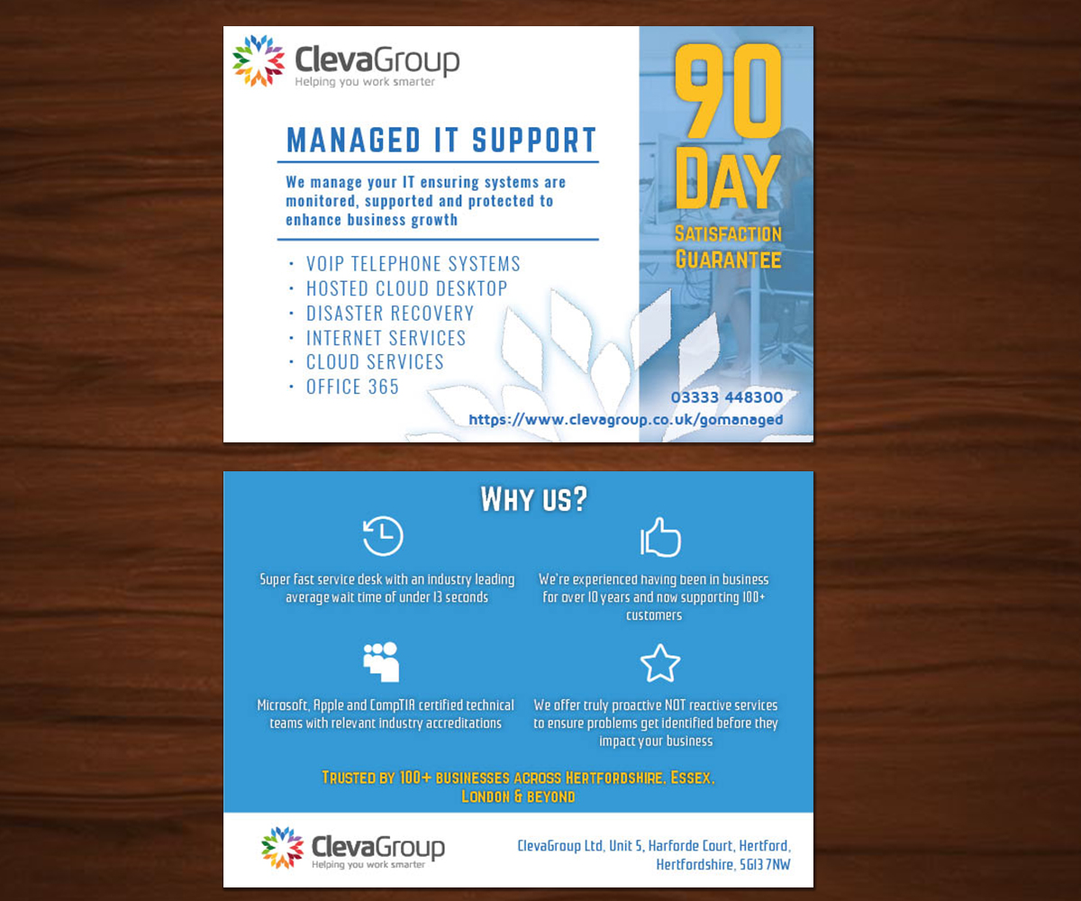 Diseño de Flyer por ROART para ClevaGroup Ltd | Diseño #15472917