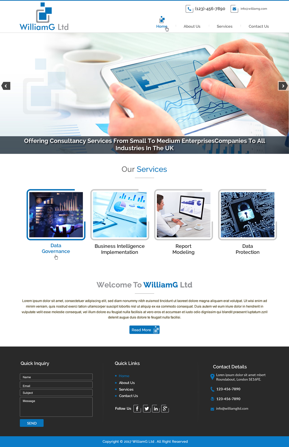 Web Design by HarmiDesigning for Williamg Ltd | Design #15579245