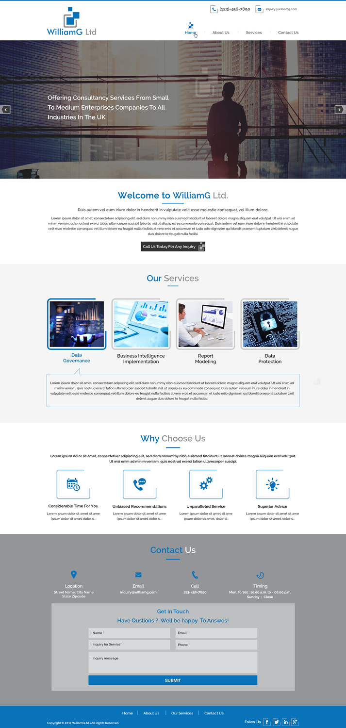 Web Design by HarmiDesigning for Williamg Ltd | Design #15579761