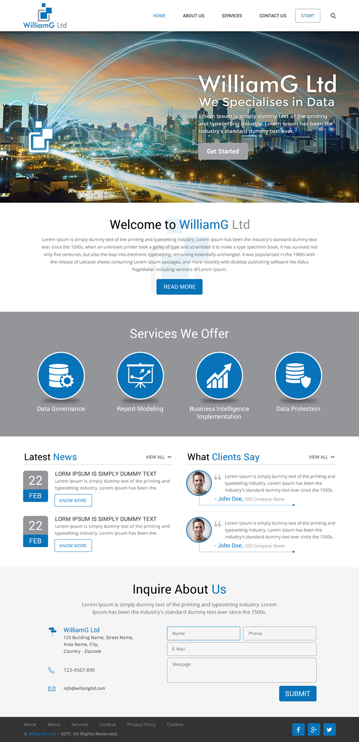Web Design by rightway for Williamg Ltd | Design #15496518