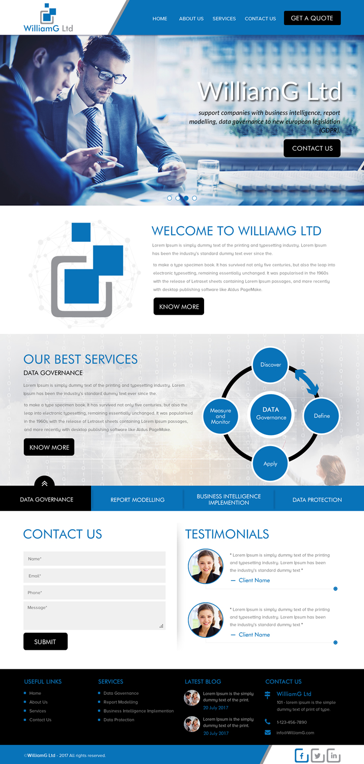Web Design by rightway for Williamg Ltd | Design #15496947