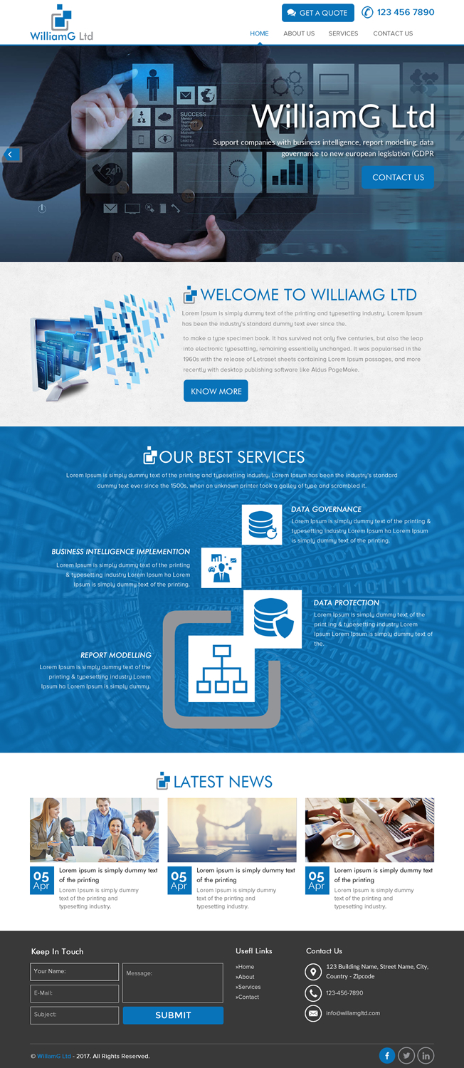 Web Design by rightway for Williamg Ltd | Design #15520150