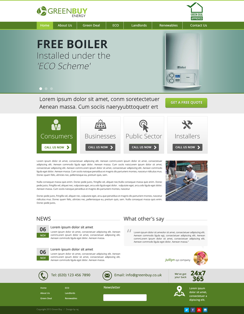 Web Design by rajesh prn for Greenbuy Energy | Design #2622185