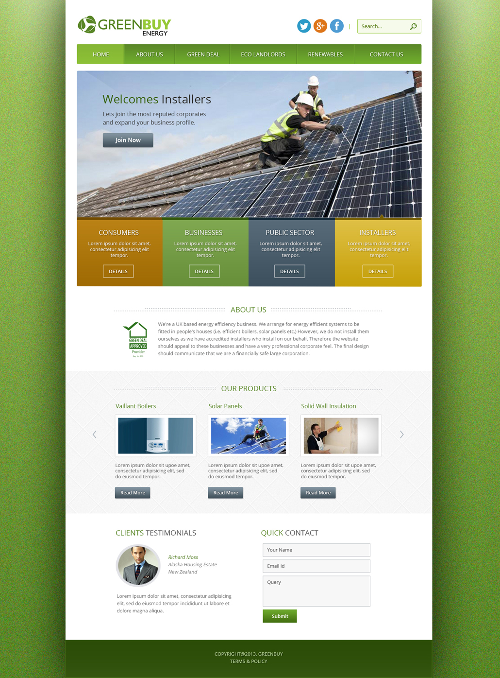 Web Design by UniqueDesignz for Greenbuy Energy | Design #2606248
