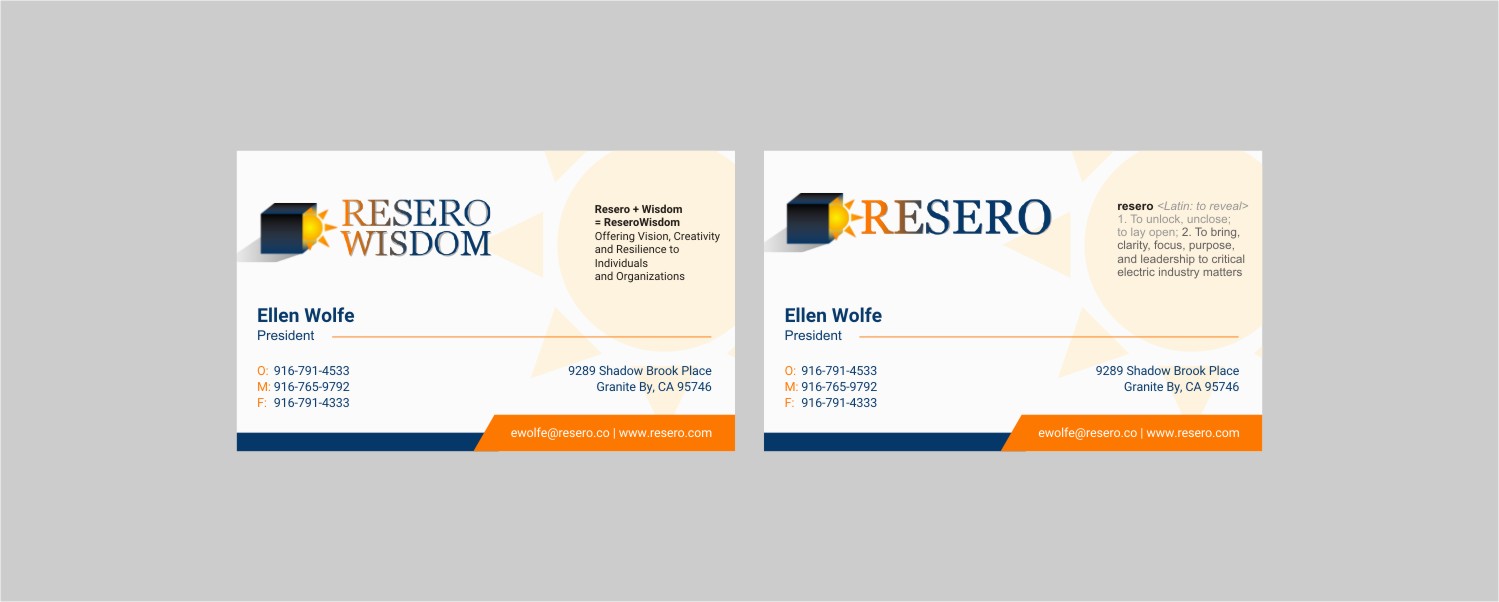 Business Card Design by INDIAN_Ashok for Resero | Design #15452676