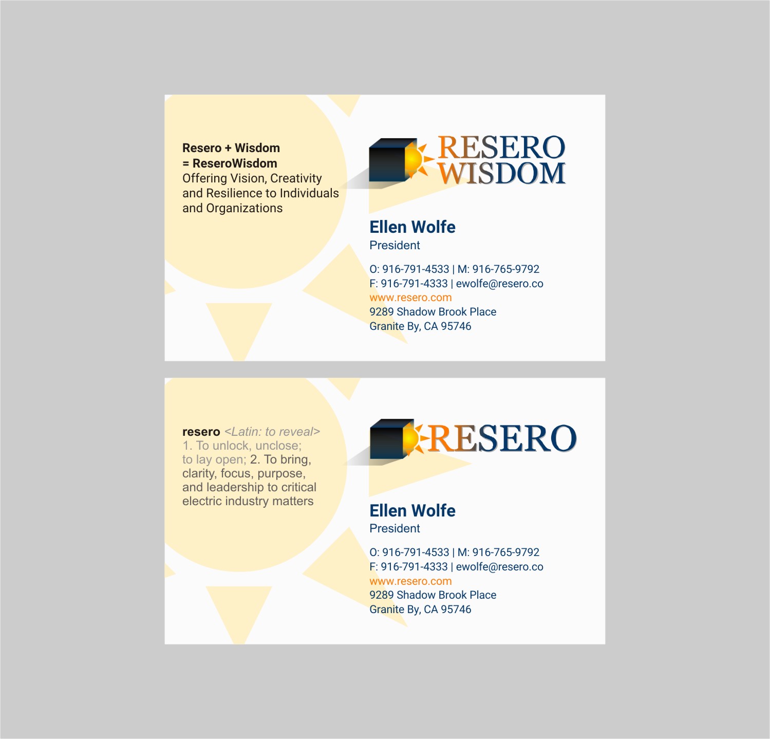 Business Card Design by INDIAN_Ashok for Resero | Design #15452683