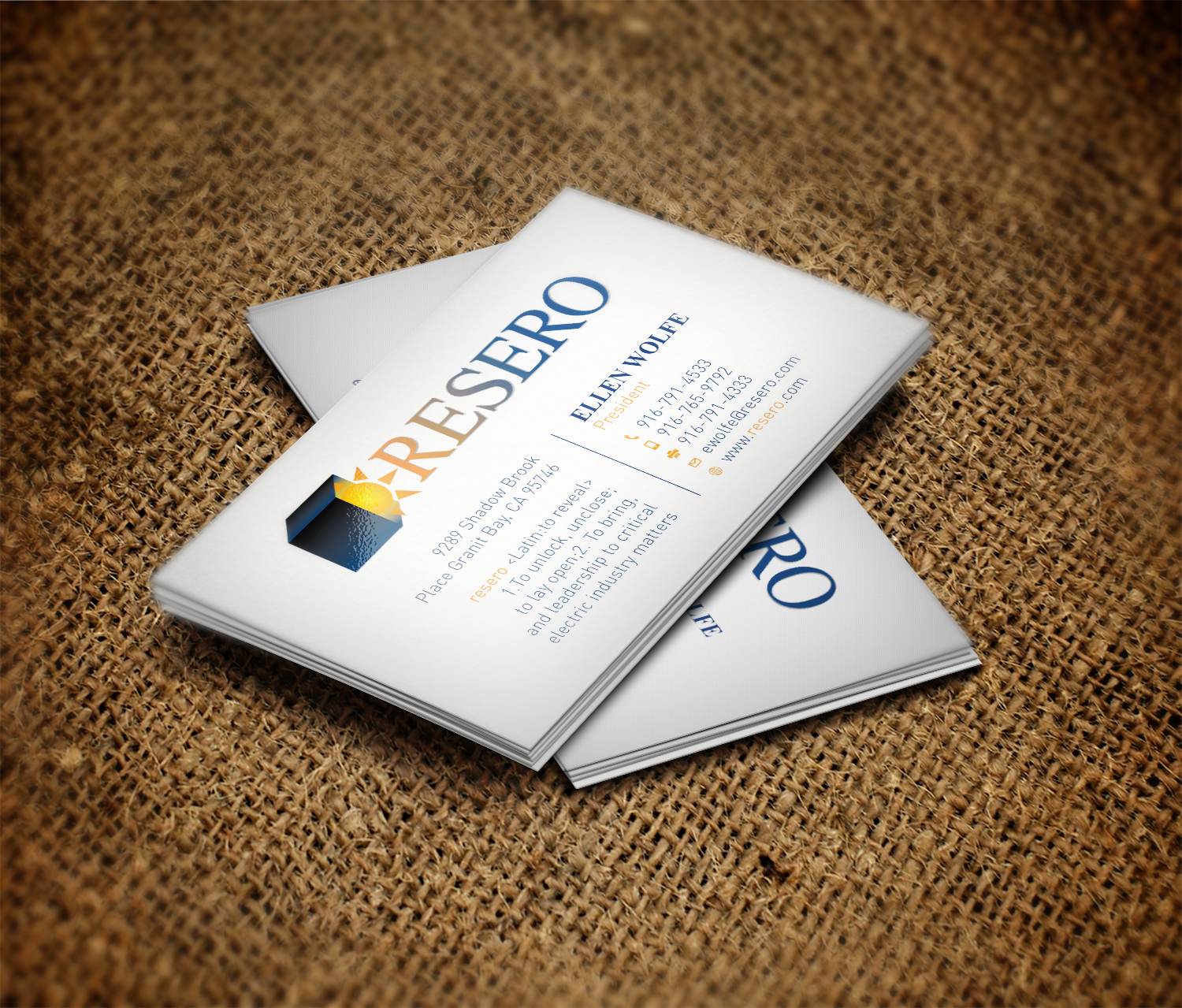 Visitenkarten-Design von Graphic Flame für Resero | Design #15454323