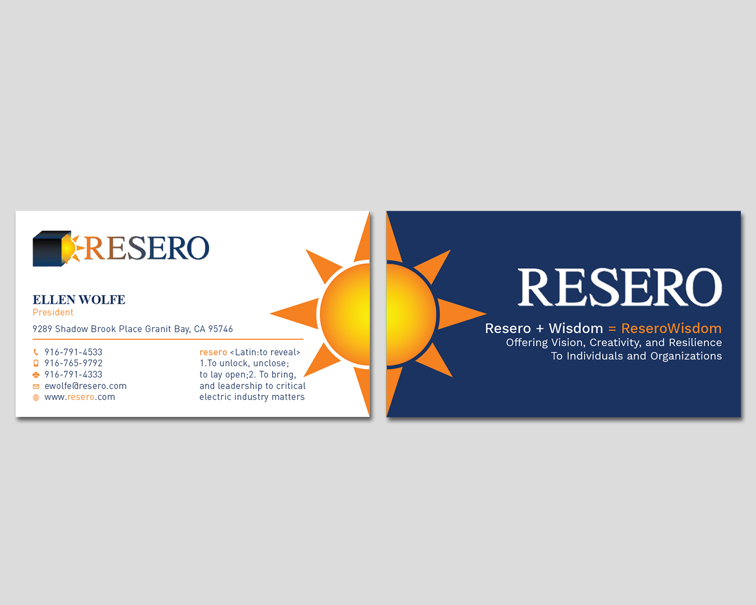 Business Card Design by Graphic Flame for Resero | Design #15468365