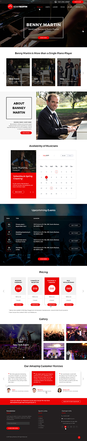 Website re-design wedding music business | Web-Design von Ved Web Services