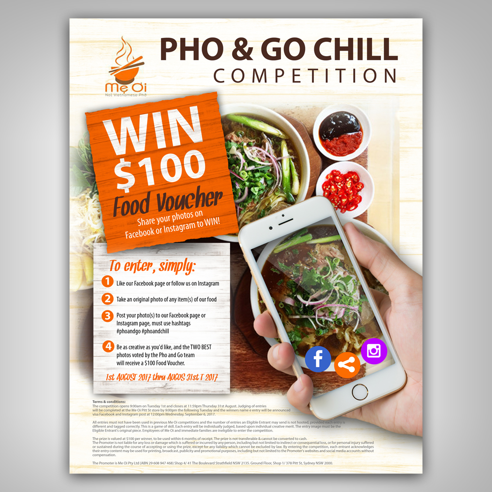 Poster Design by earldesigns for Pho and Go Pty Ltd | Design #15569125