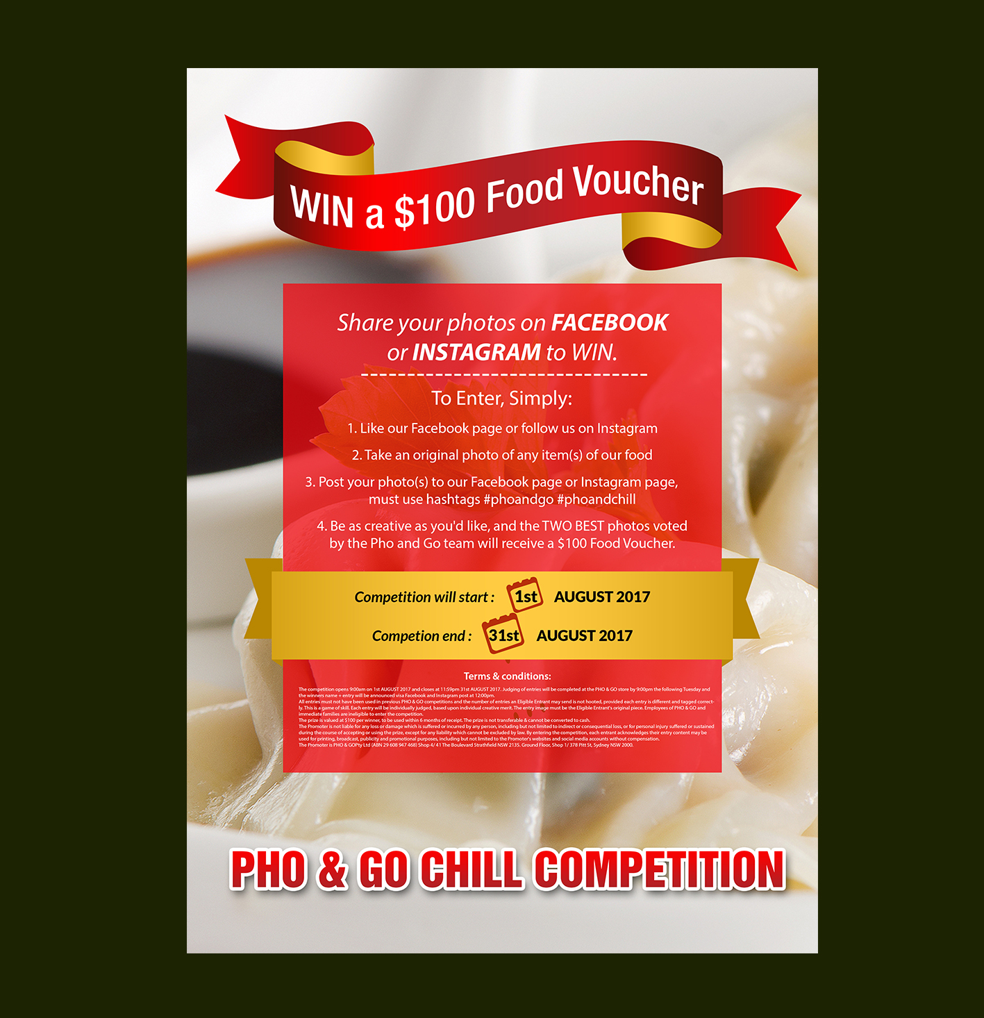 Poster Design by aspiremedia for Pho and Go Pty Ltd | Design #15486836