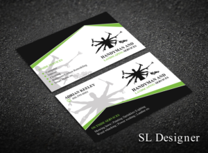 card for handyman and landscaping business, double sided with services listed on the back | Business Card Design by SL Designer