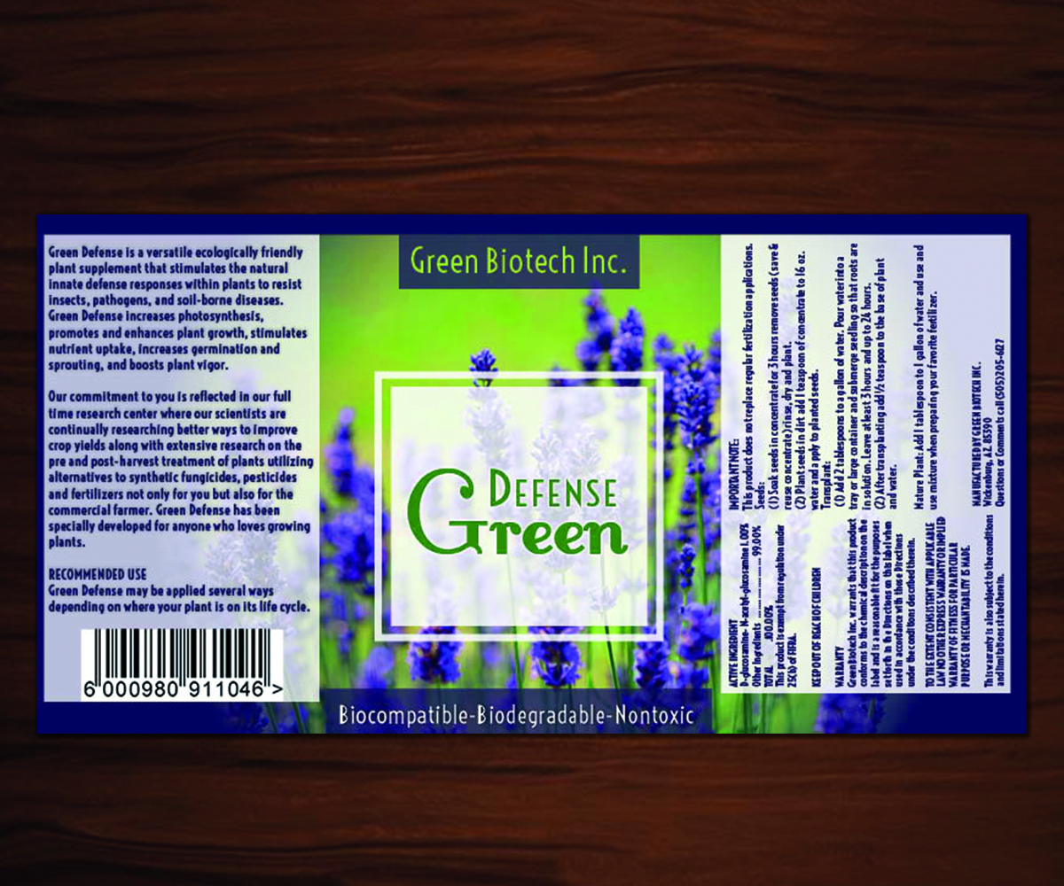Diseño de Etiqueta por ROART para Green Biotech Inc. | Diseño #15533386