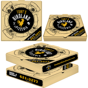 New Custom Pizza Box Design Project For Independant Restaurant