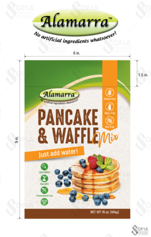 Alamarra: National Baking Mix Company Needs a Pancake And Waffle Mix Label Design | Diseño de Etiqueta por SofiaDesignStudio