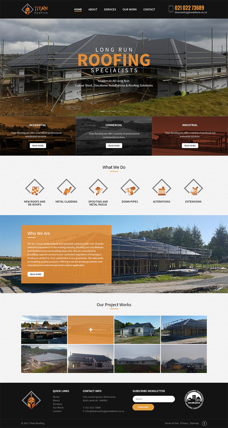 Web Design by RupalTechno for Titan Roofing | Design #15479424