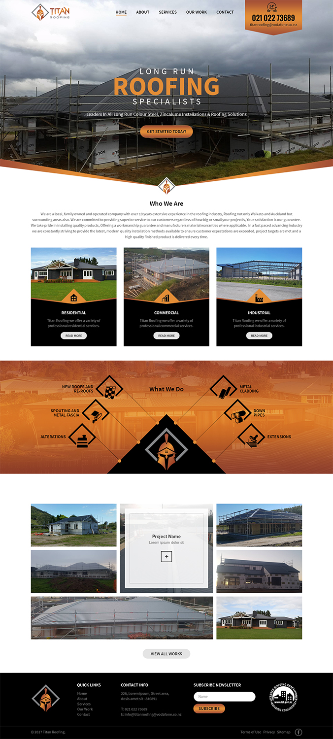 Web Design by RupalTechno for Titan Roofing | Design #15479428