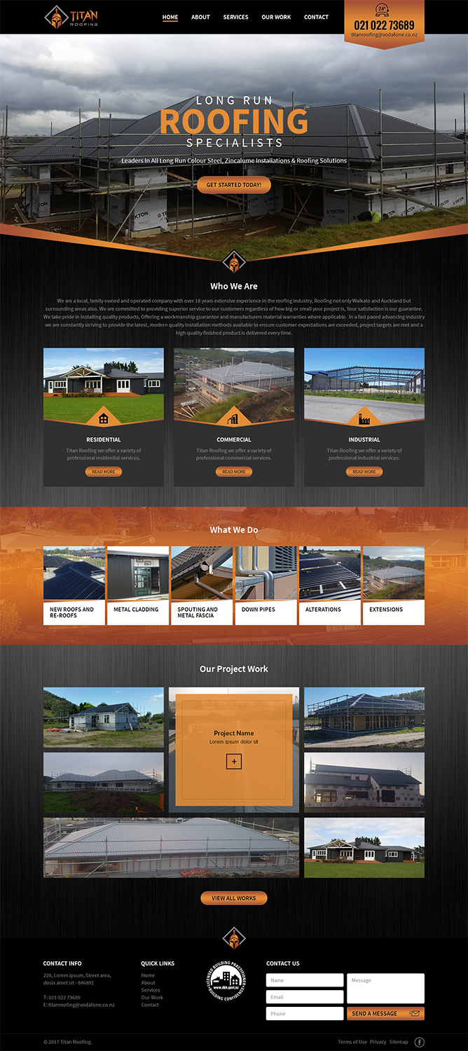 Web Design by RupalTechno for Titan Roofing | Design #15494679