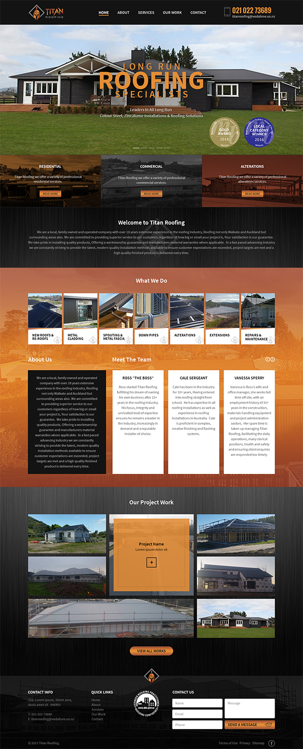 Web Design by RupalTechno for Titan Roofing | Design #15611604