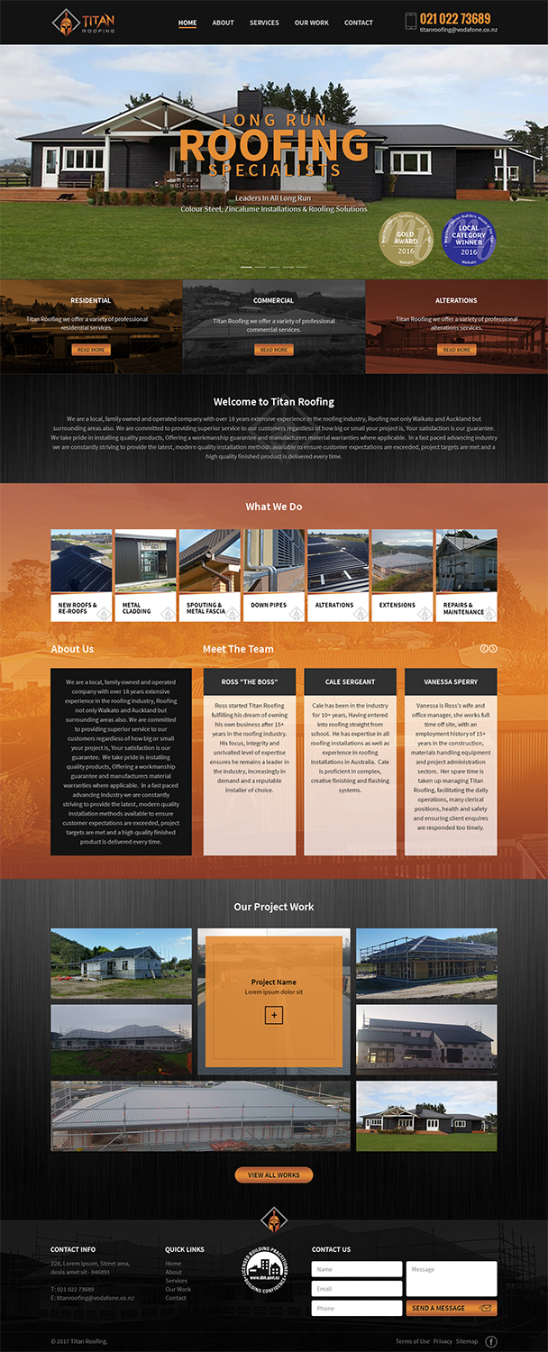 Web Design by RupalTechno for Titan Roofing | Design #15611824