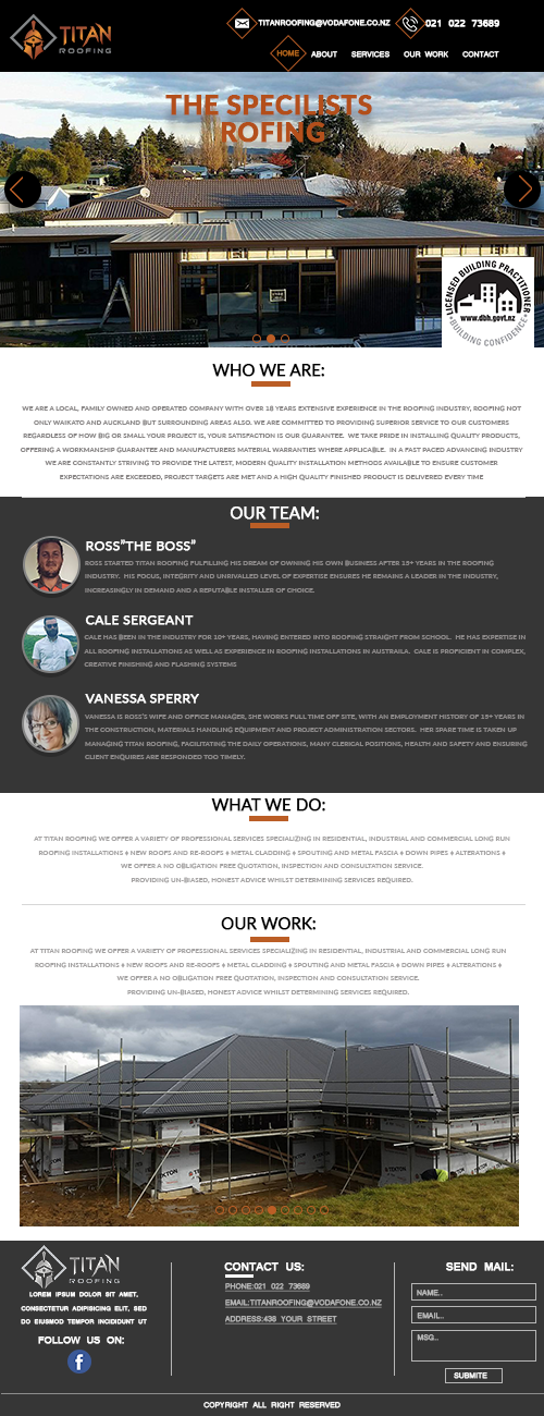Web Design by creativemood438 for Titan Roofing | Design #15506368