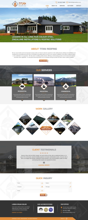 Web Design by harmi_199 for Titan Roofing | Design: #15545294