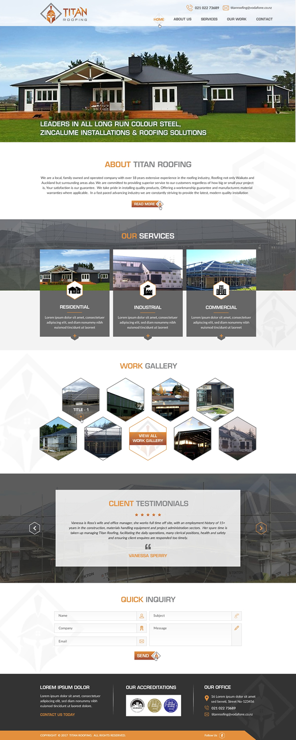 Web Design by harmi_199 for Titan Roofing | Design #15545295