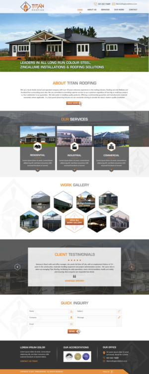 Web Design by harmi_199 for Titan Roofing | Design: #15545295