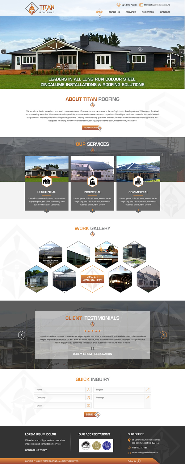 Web Design by harmi_199 for Titan Roofing | Design #15546037