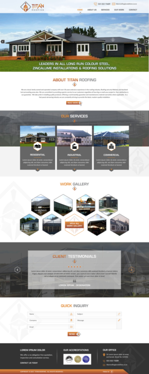 Web Design by harmi_199 for Titan Roofing | Design: #15546037