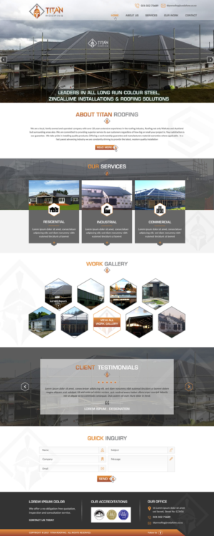 Web Design by harmi_199 for Titan Roofing | Design: #15546038