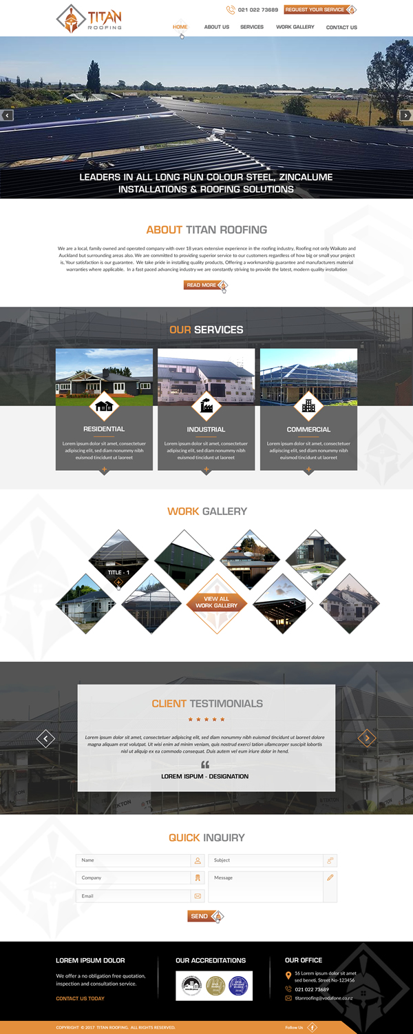 Web Design by harmi_199 for Titan Roofing | Design #15546039