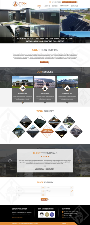 Web Design by harmi_199 for Titan Roofing | Design: #15546040