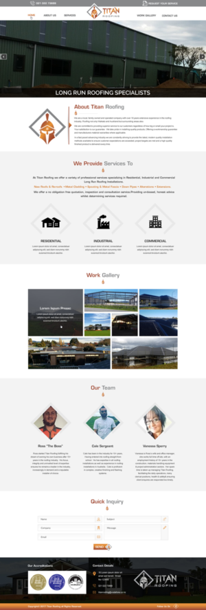 Web Design by harmi_199 for Titan Roofing | Design: #15546801
