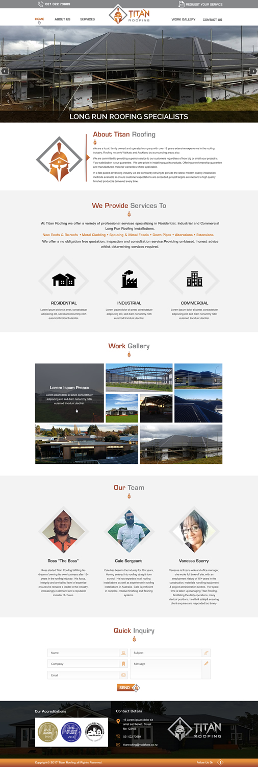 Web Design by harmi_199 for Titan Roofing | Design #15546804