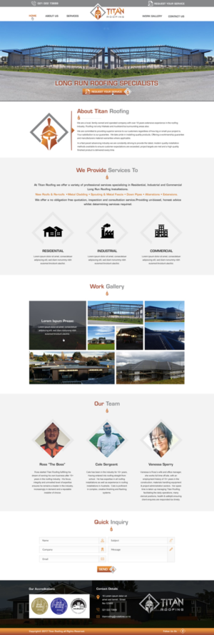 Web Design by harmi_199 for Titan Roofing | Design: #15546805