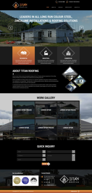 Web Design by harmi_199 for Titan Roofing | Design: #15549431