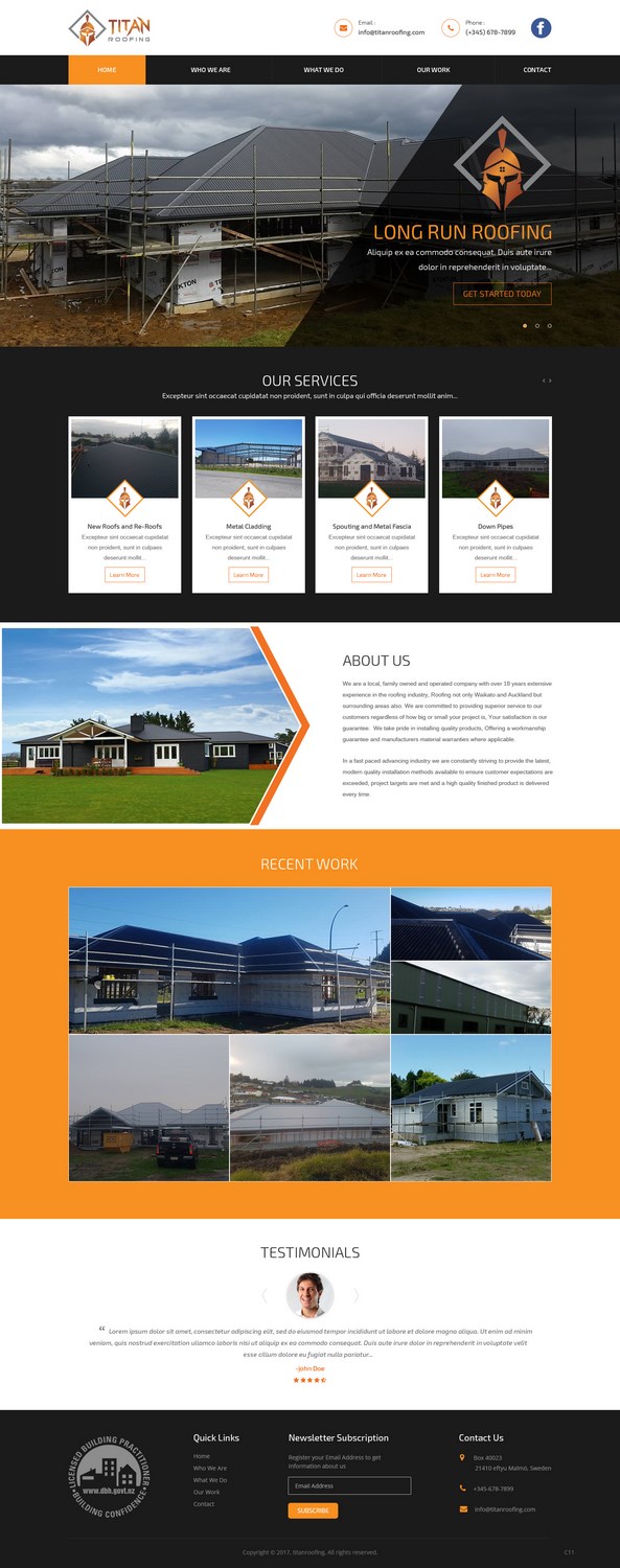 Web Design by pb for Titan Roofing | Design #15469771