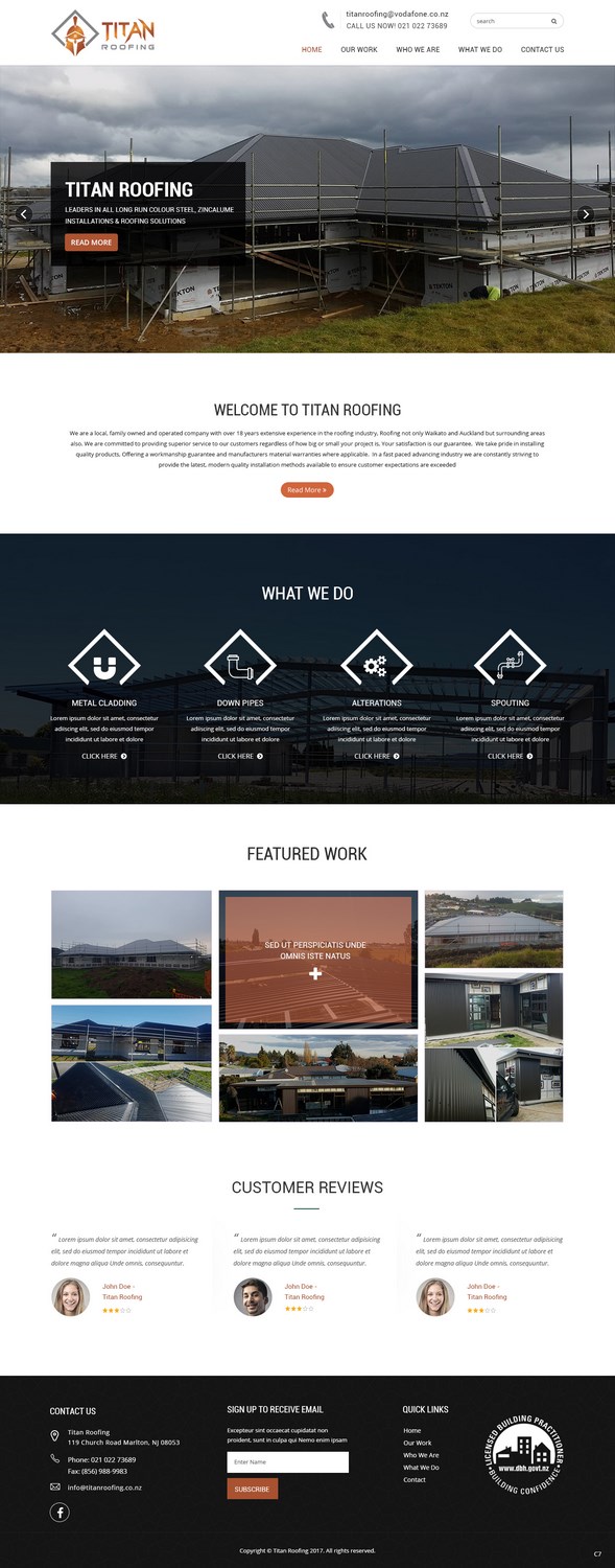 Web Design by pb for Titan Roofing | Design #15483714