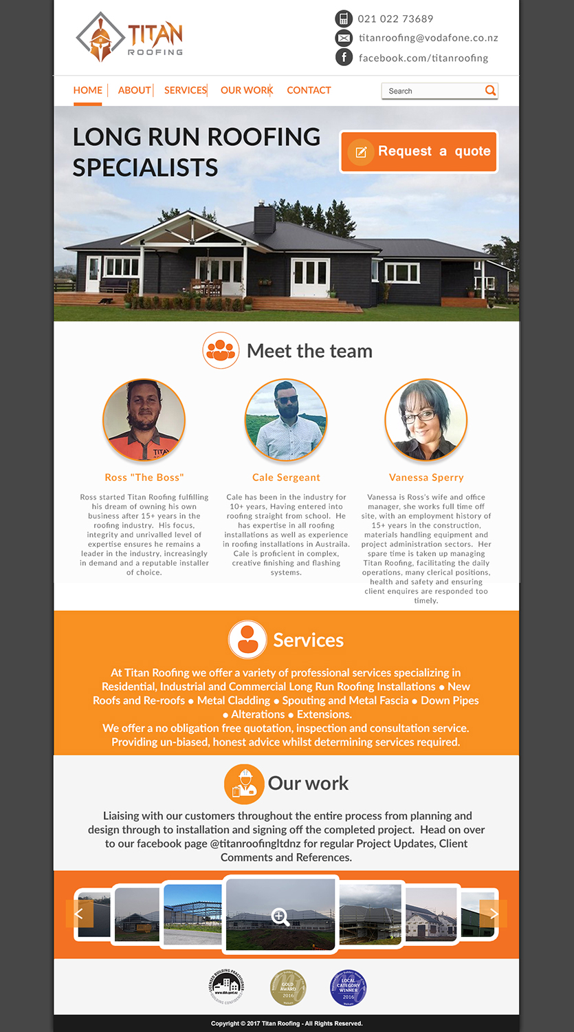 Web Design by AuroraDesign for Titan Roofing | Design #15486321