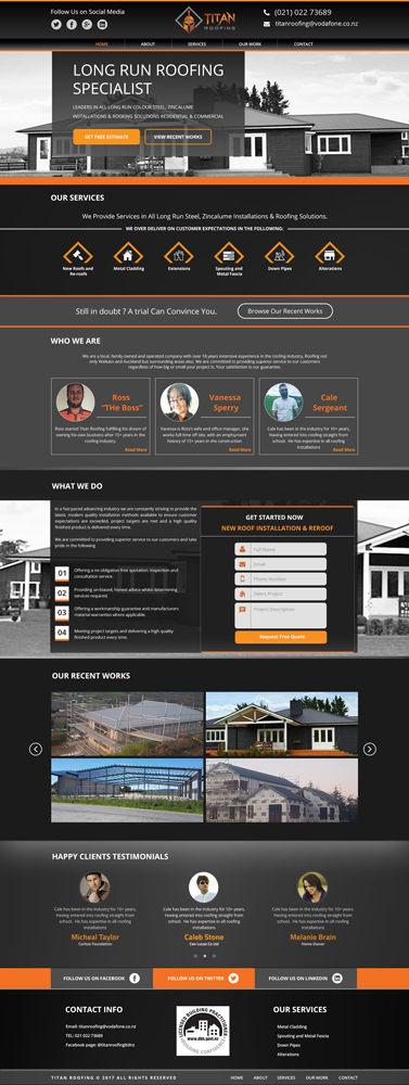 Web Design by CrispzDesignz for Titan Roofing | Design #15547496