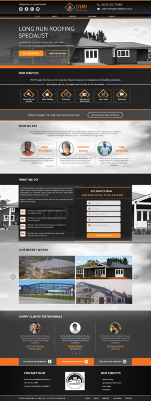 Web Design by CrispzDesignz for Titan Roofing | Design: #15547580