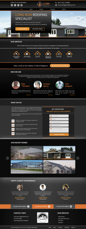 Web Design by CrispzDesignz for Titan Roofing | Design: #15559486
