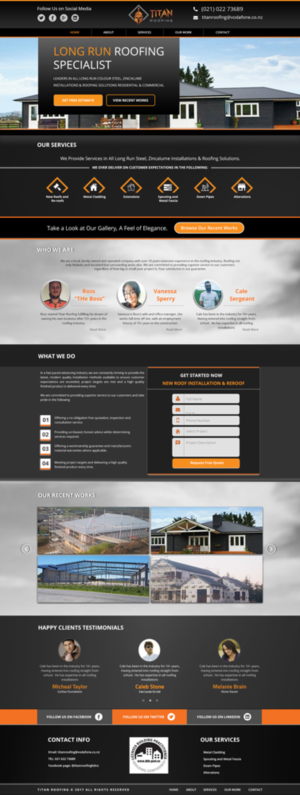 Web Design by CrispzDesignz for Titan Roofing | Design: #15562954