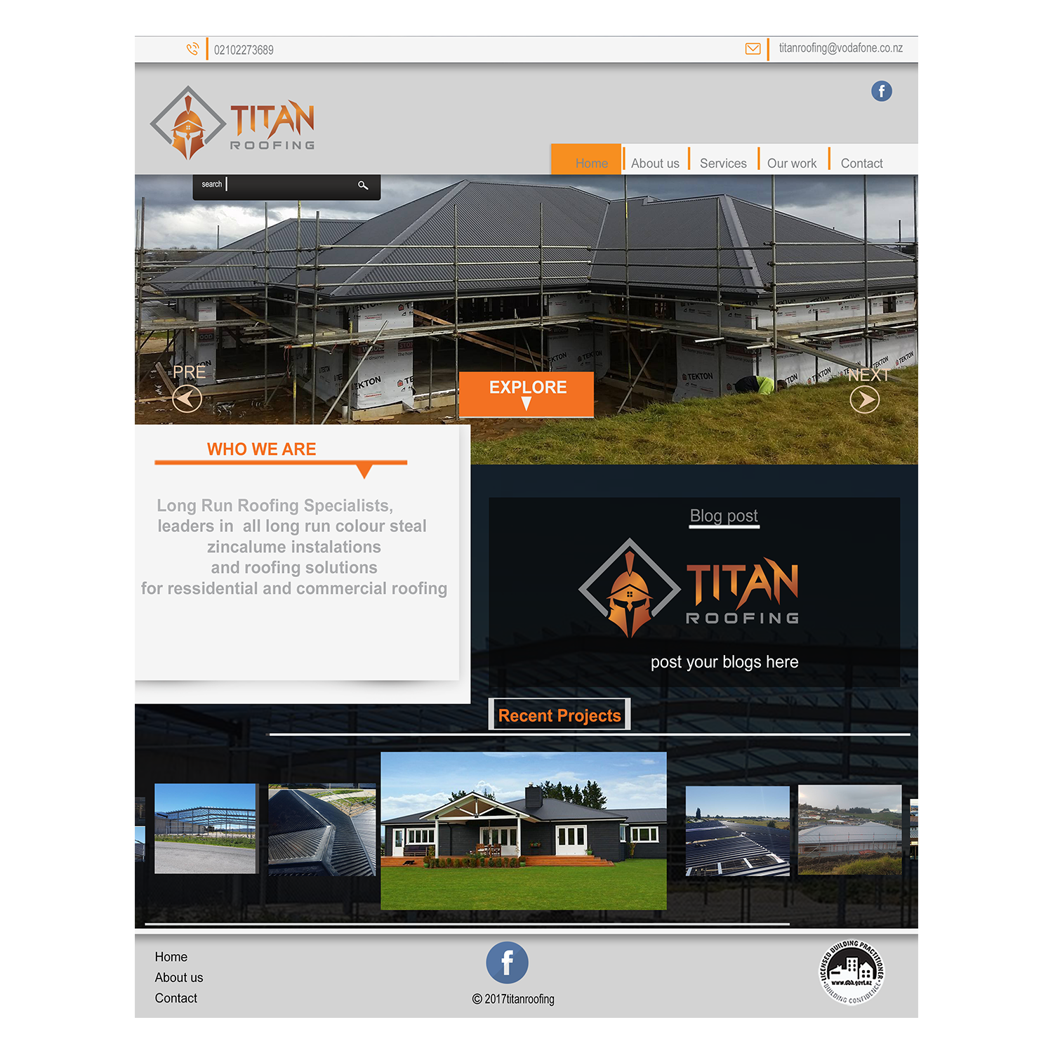 Web Design by George Gitau for Titan Roofing | Design #15559017