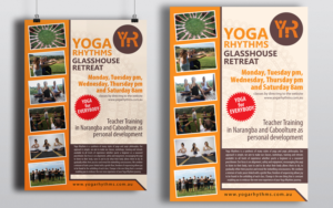 Flyer Design by Black Stallions Impressive Solutions for Yoga Rhythms | Design #15479738